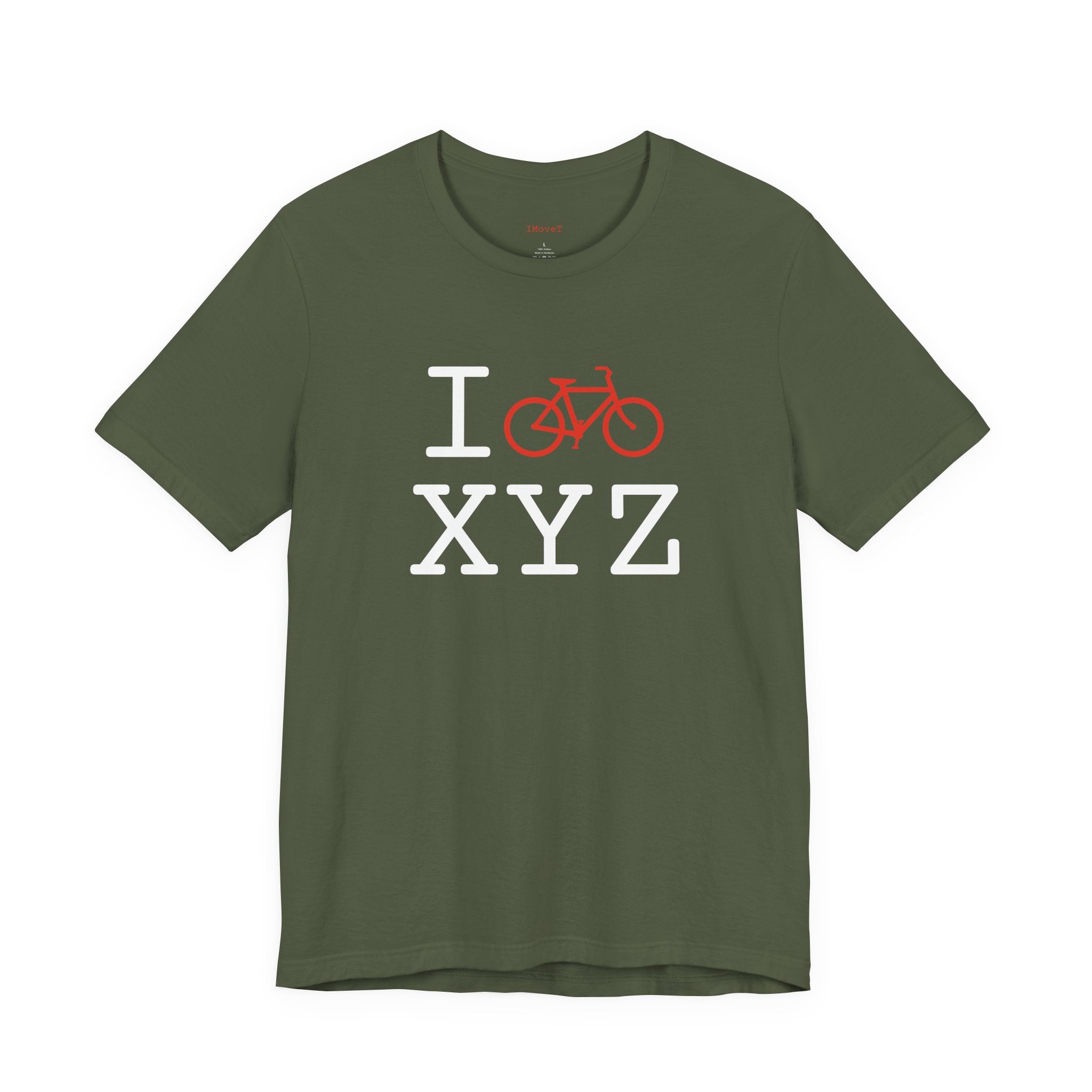 I Bike ___ unisex T, red bike