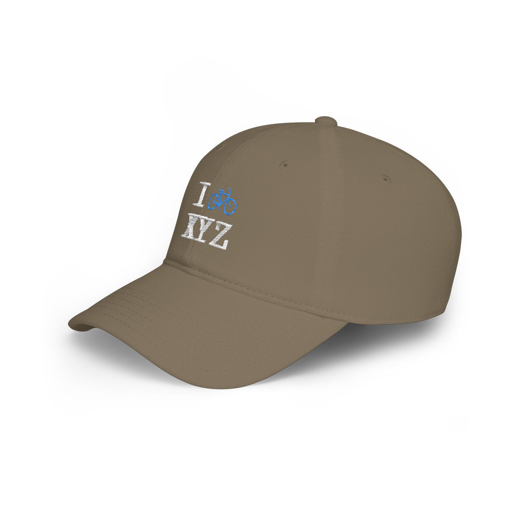 I Bike baseball cap, light blue bike