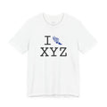 I Run ___ unisex T, blue logo