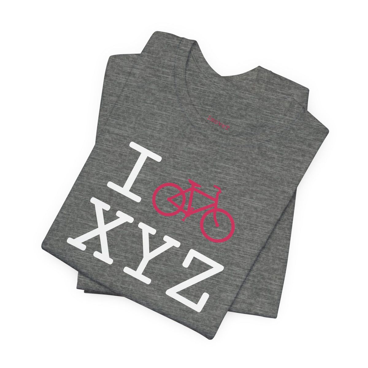I Bike unisex T, hot pink bike