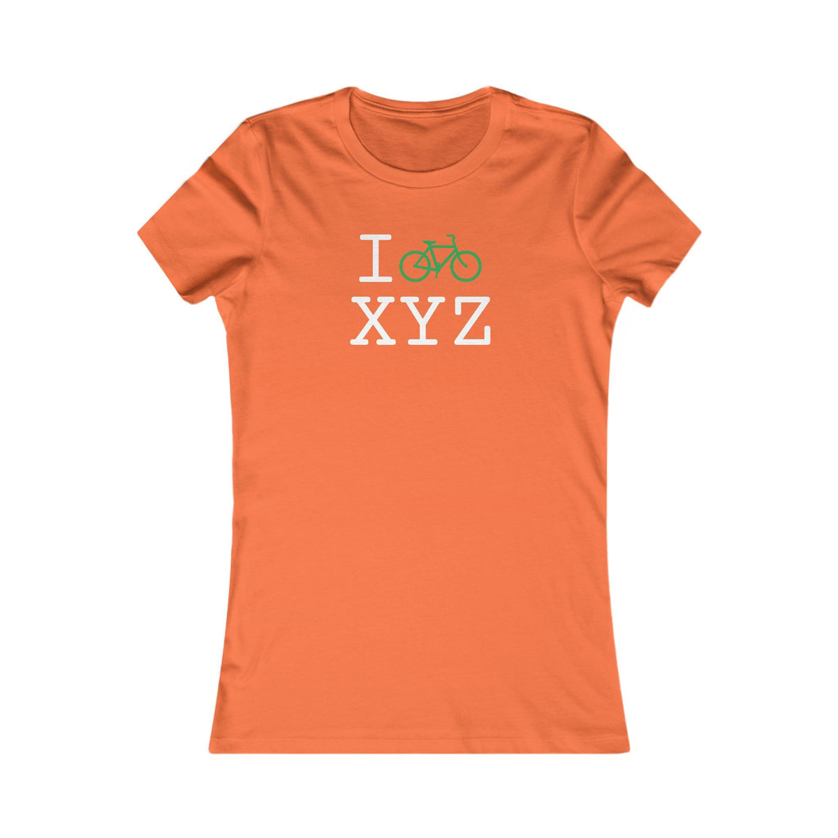 I Bike women's T, green bike