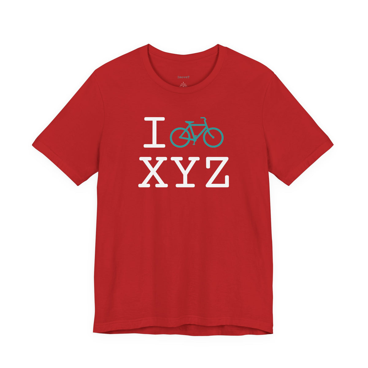 I Bike unisex T, teal bike