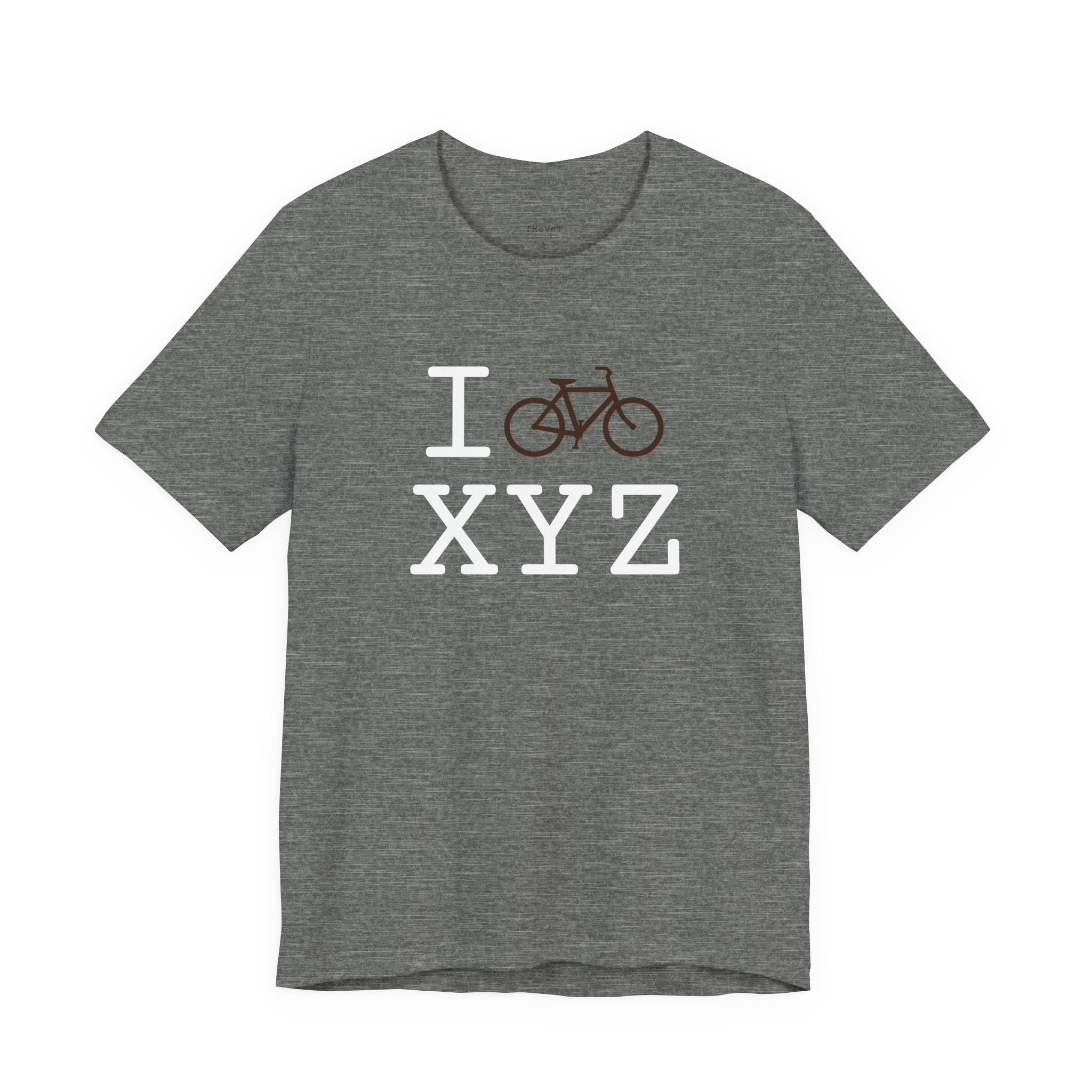 I Bike ___ unisex T, brown bike