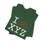 I Bike unisex T, dark orange bike