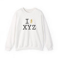 I Hike sweatshirt, gold hiker