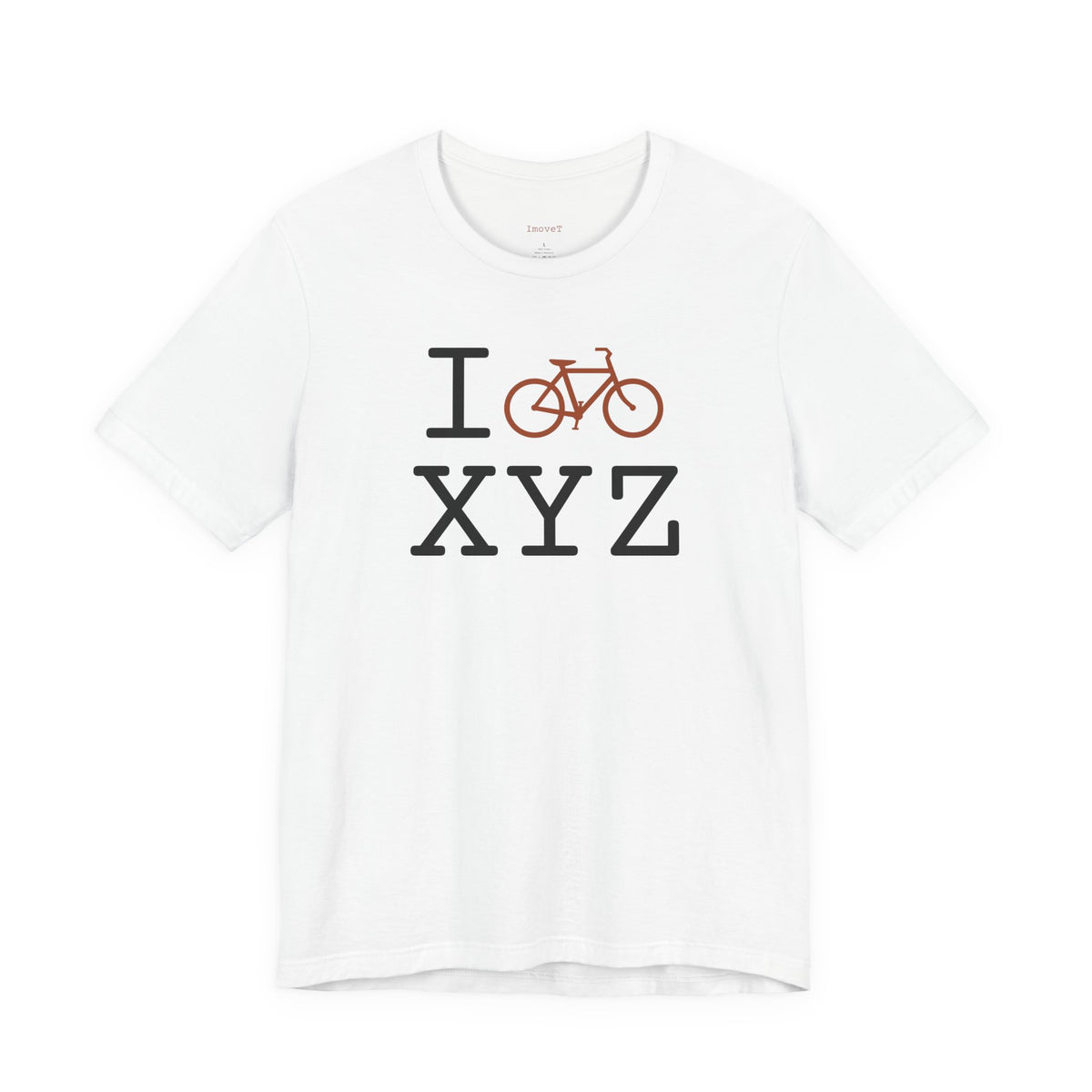 I Bike unisex T, dark orange bike