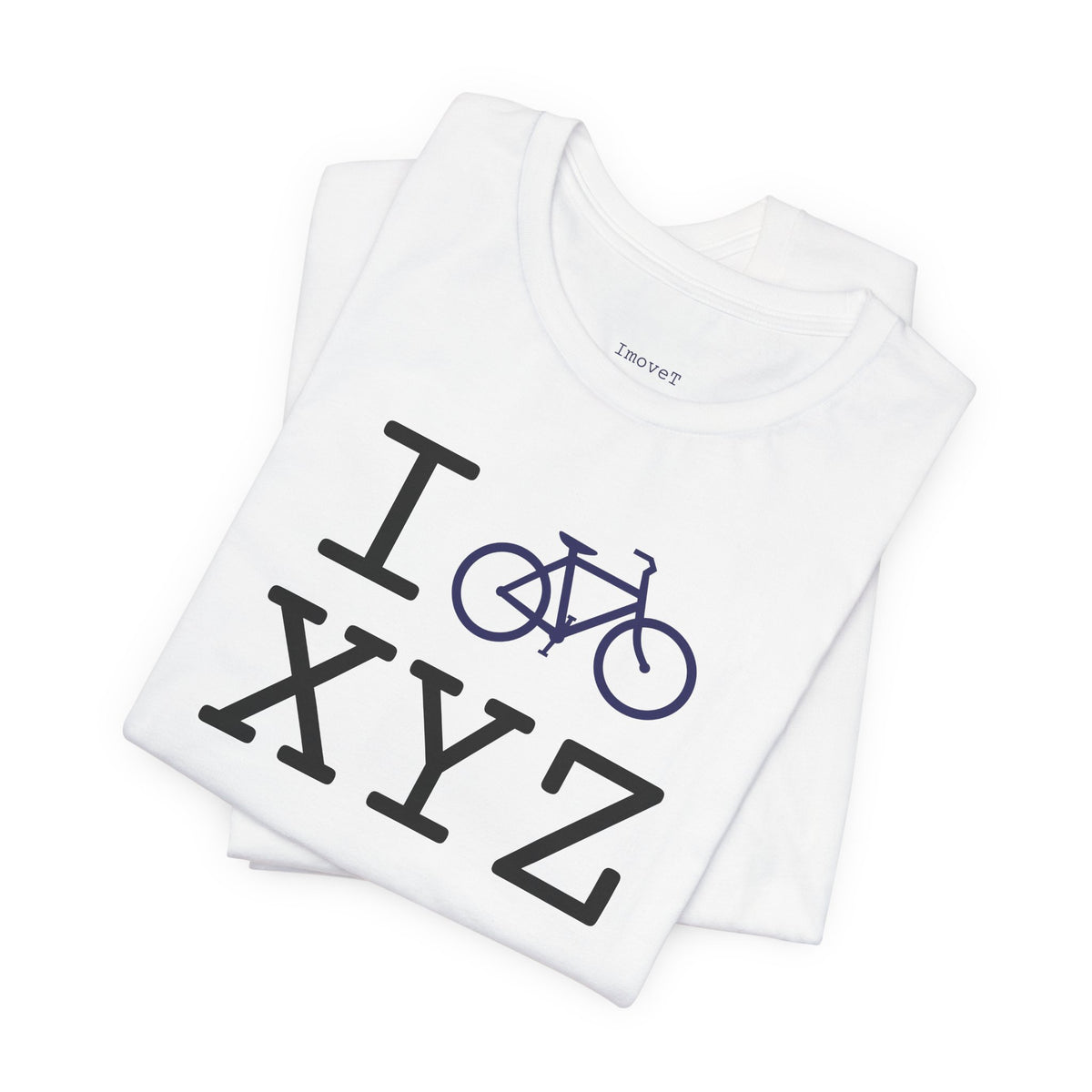 I Bike unisex T, navy bike
