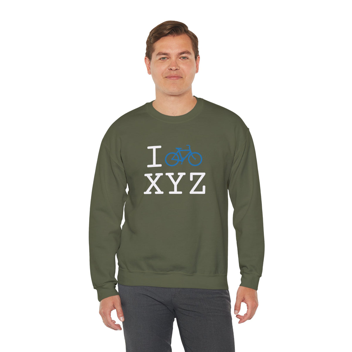 I Bike sweatshirt, light blue bike