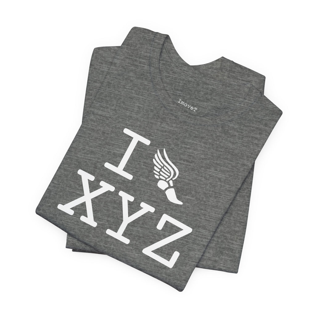 I Run unisex T, white logo