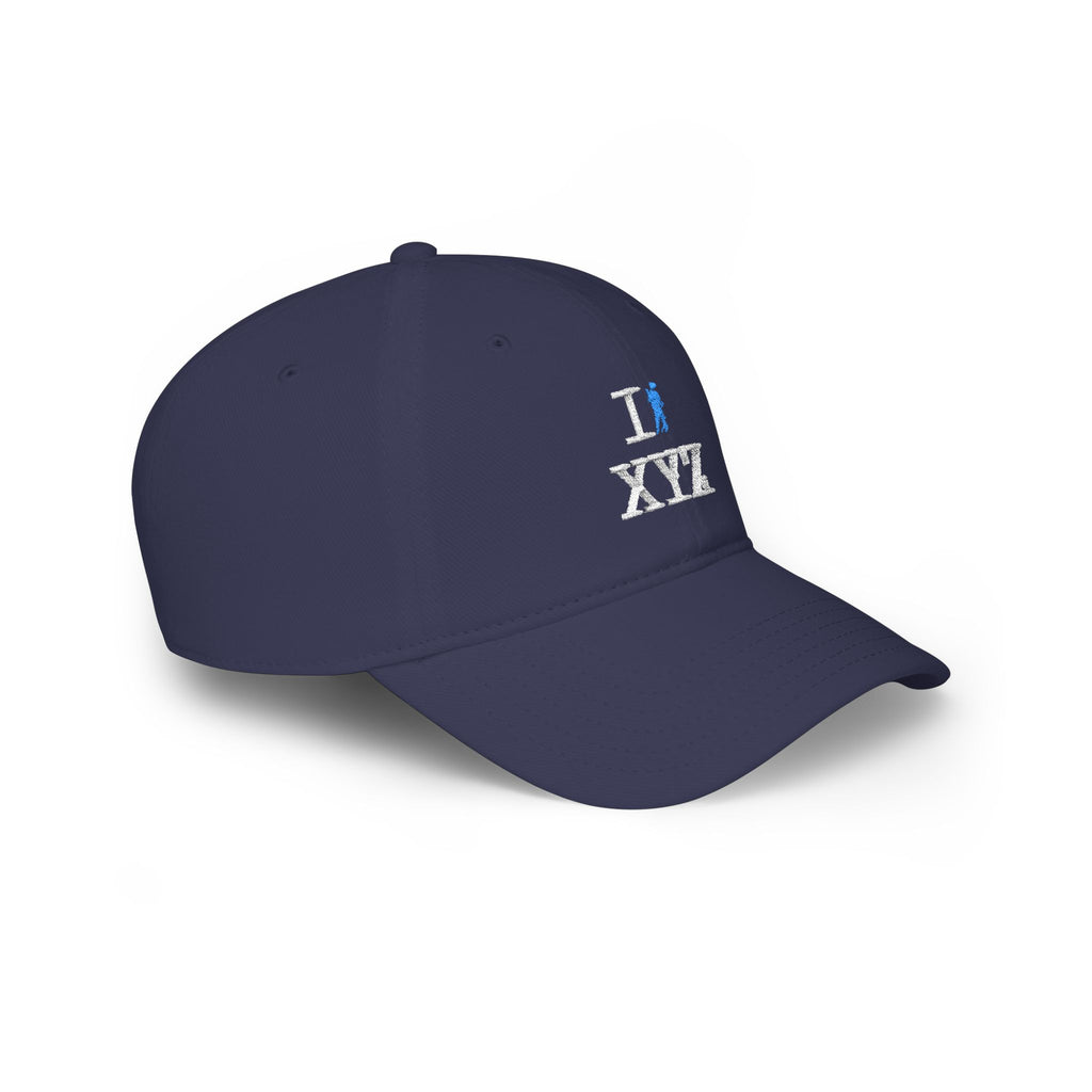 I Hike baseball cap, light blue hiker