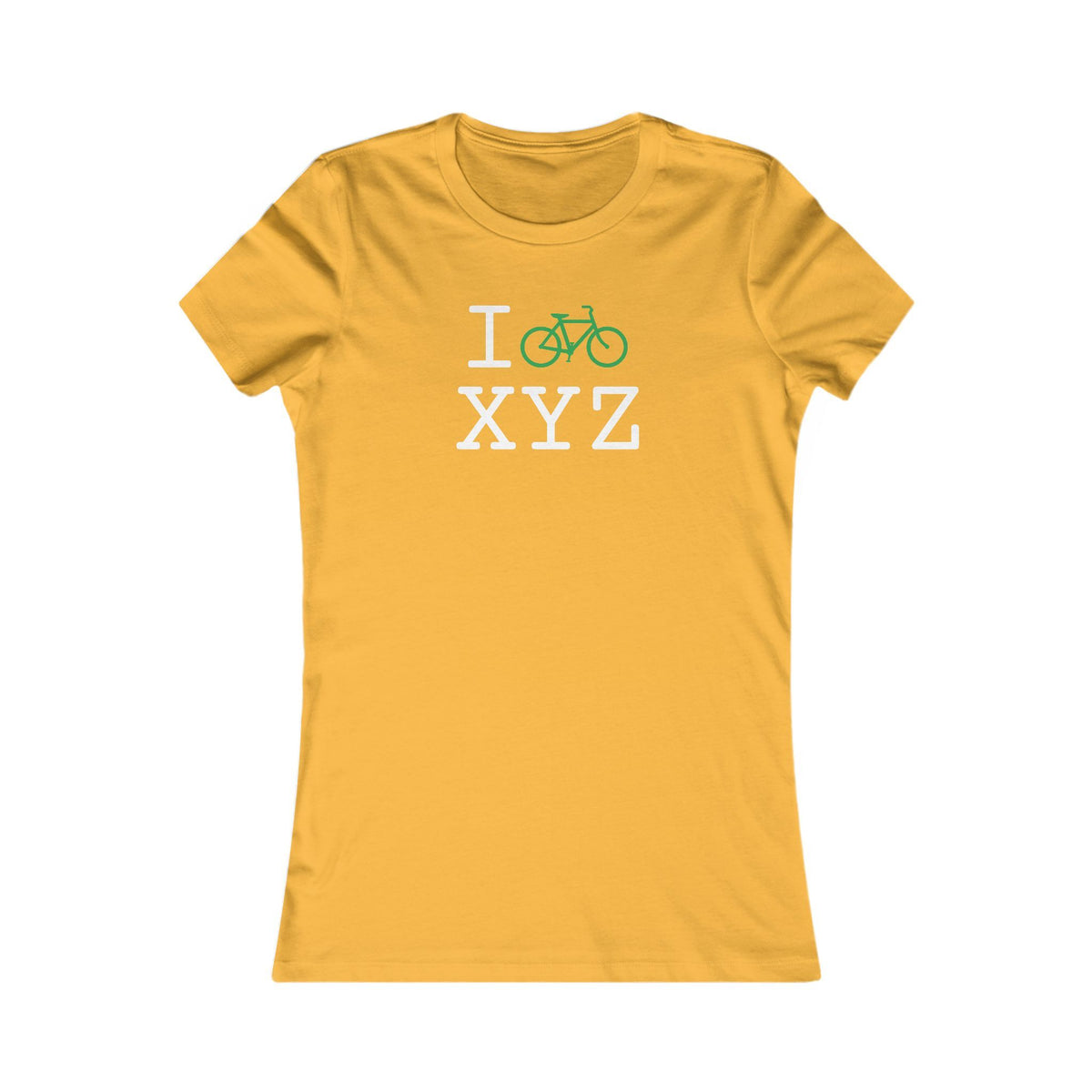 I Bike women's T, green bike