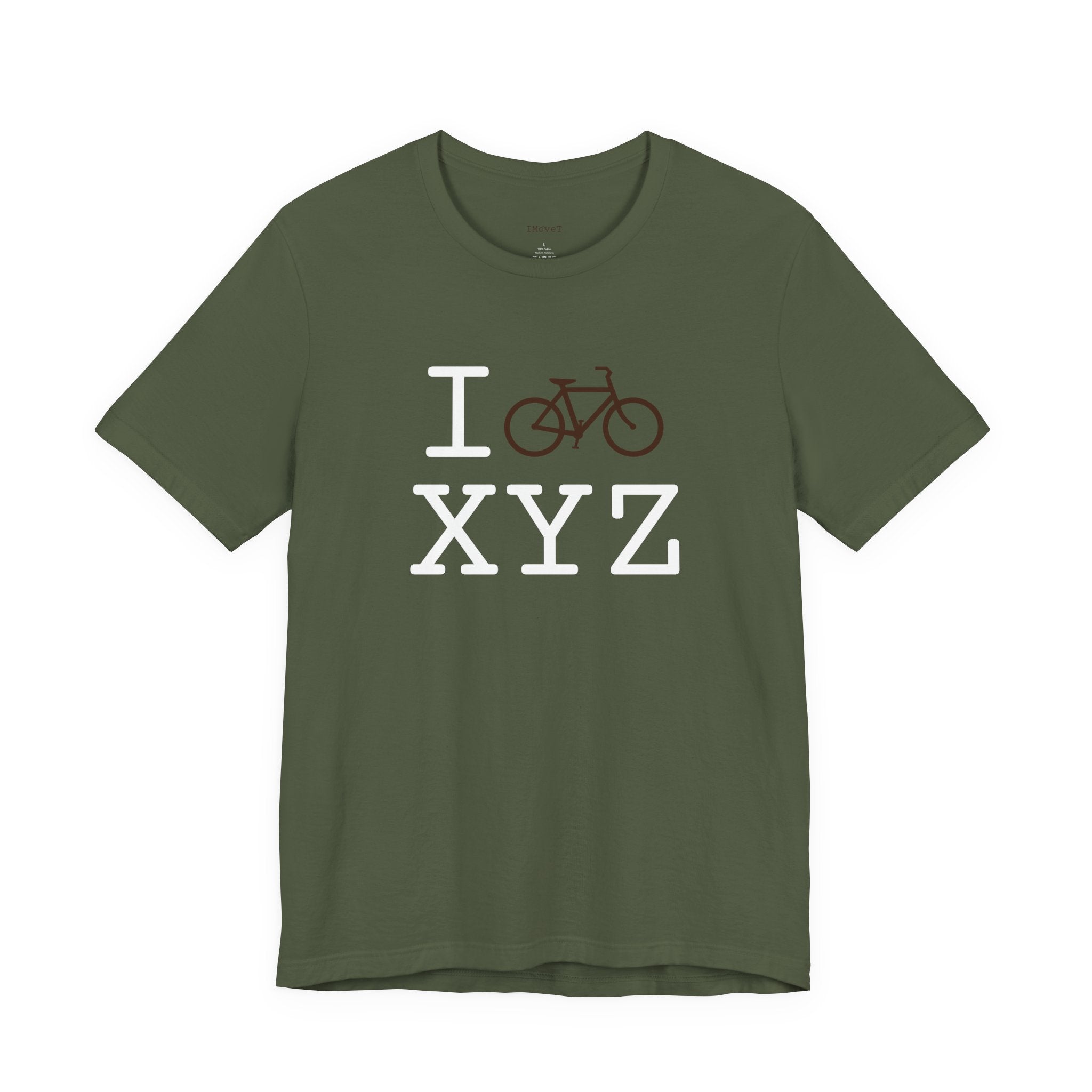 I Bike ___ unisex T, brown bike