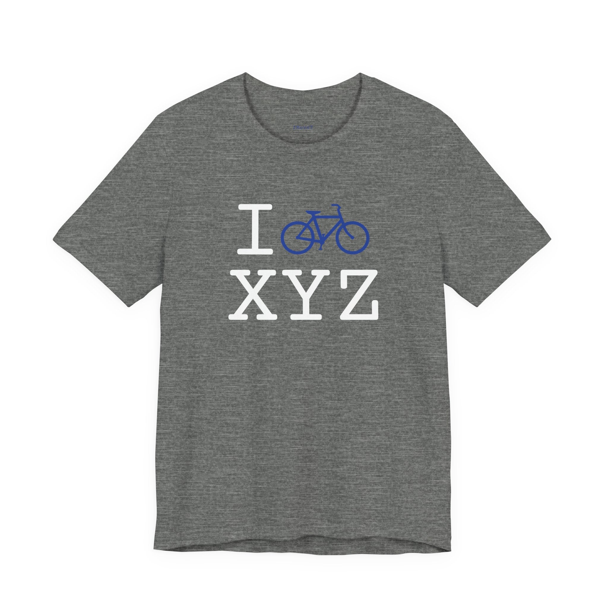 I Bike ___ unisex T, blue bike