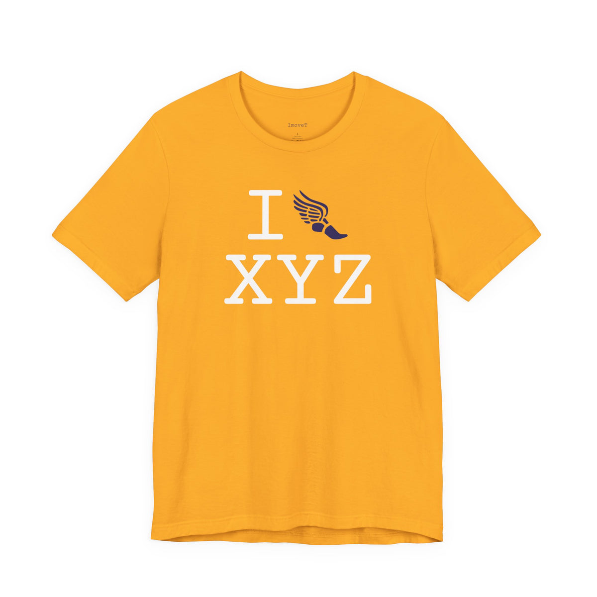 I Run unisex T, navy logo