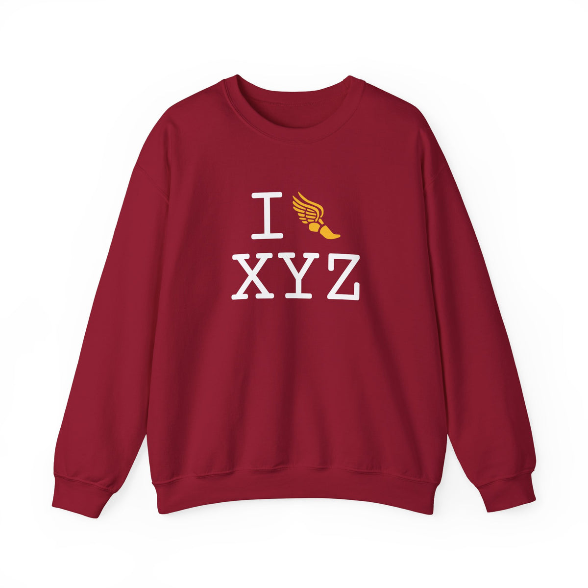 I Run sweatshirt, yellow logo