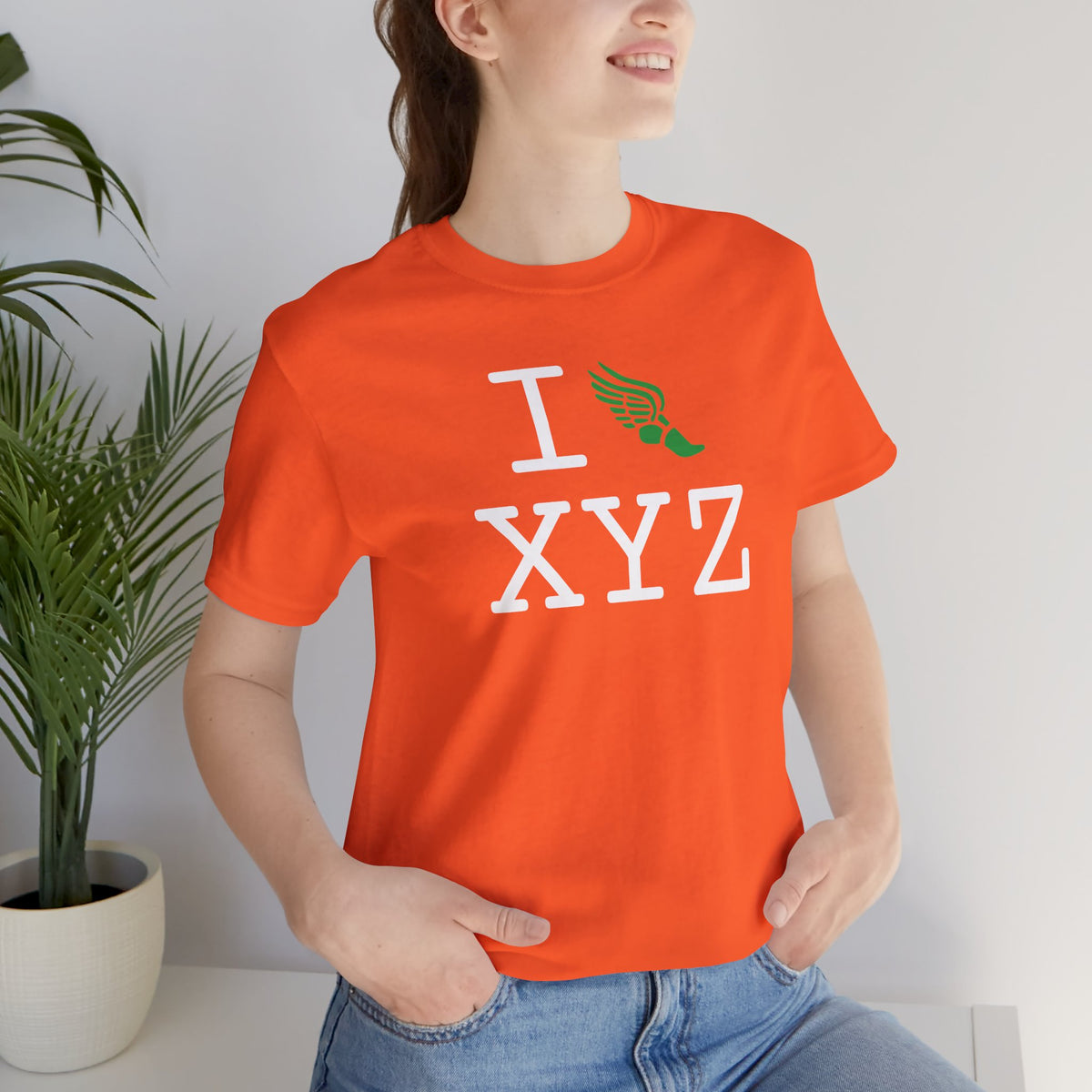 I Run unisex T, green logo