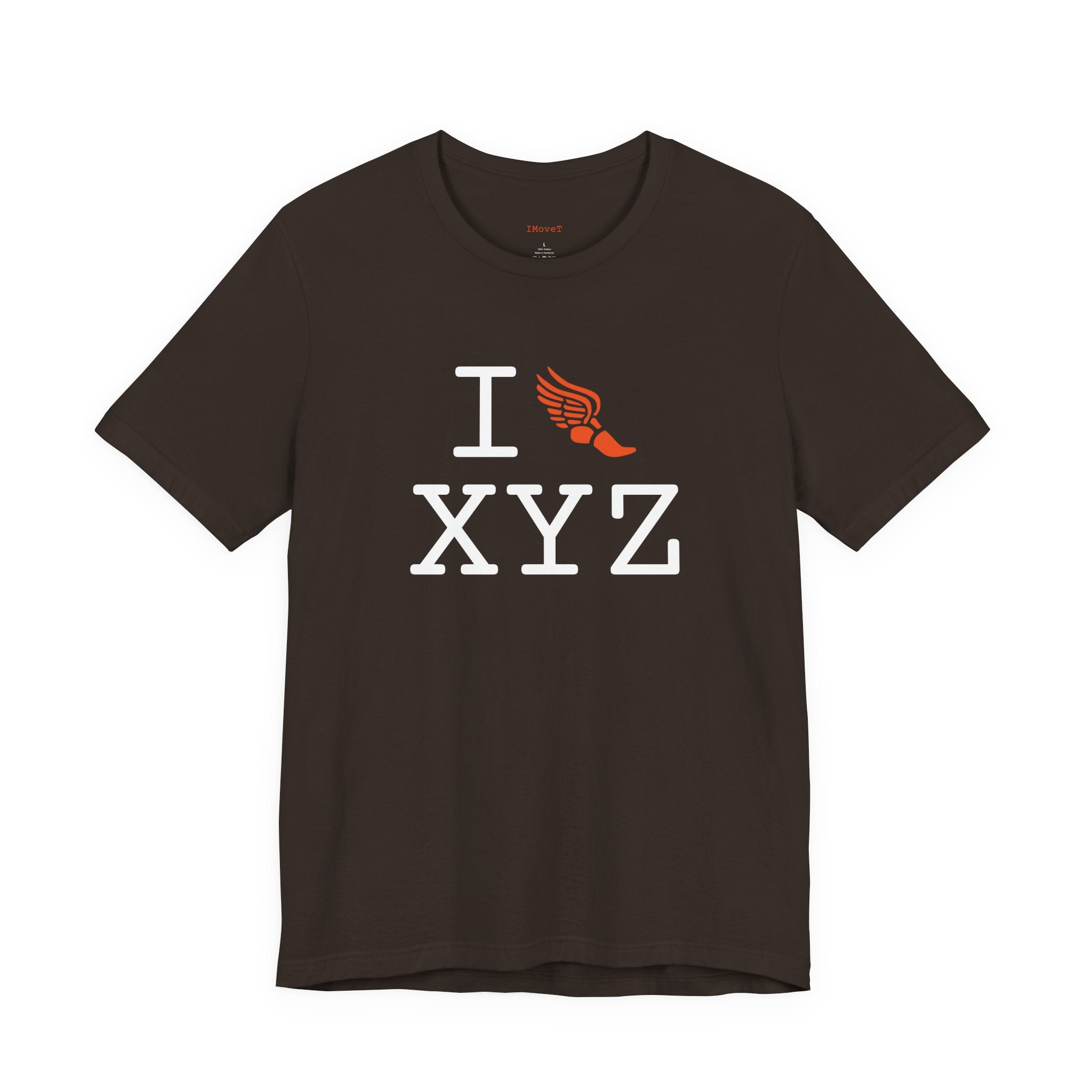 I Run ___ unisex T, orange logo
