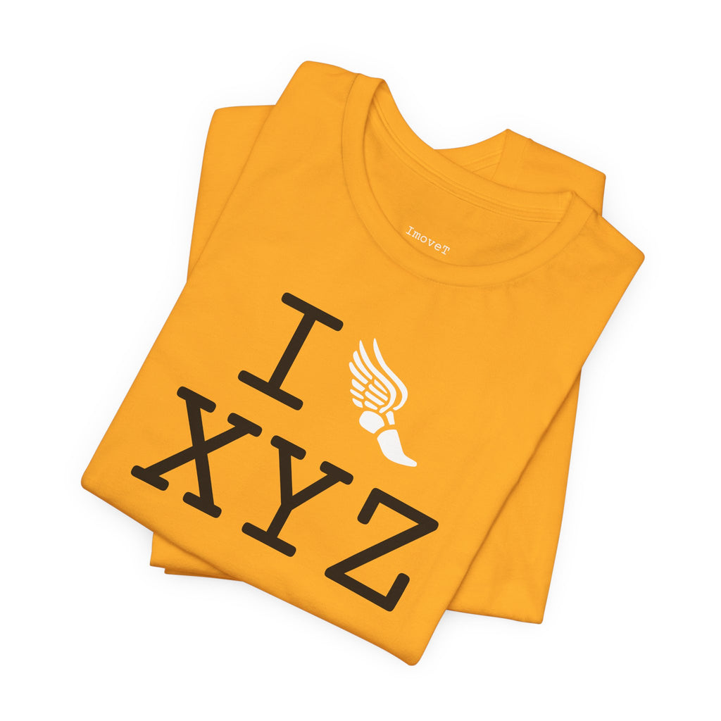 I Run unisex T, white logo