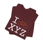 I Bike unisex T, dark orange bike