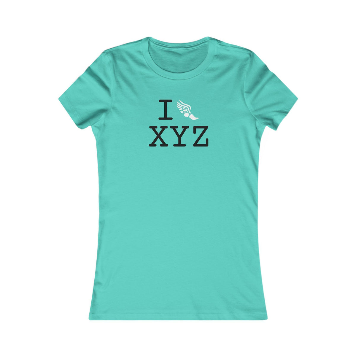 I Run women's T, white logo