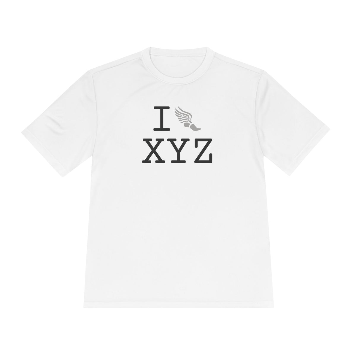 I Run athletic T, grey logo