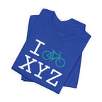 I Bike unisex T, teal bike