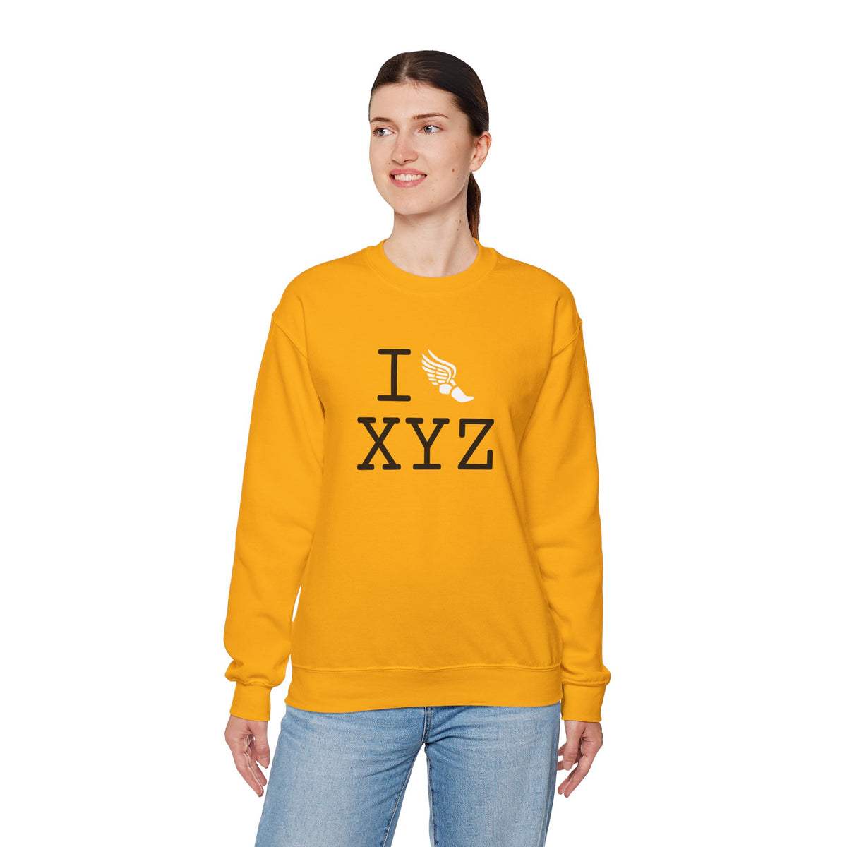I Run sweatshirt, white logo