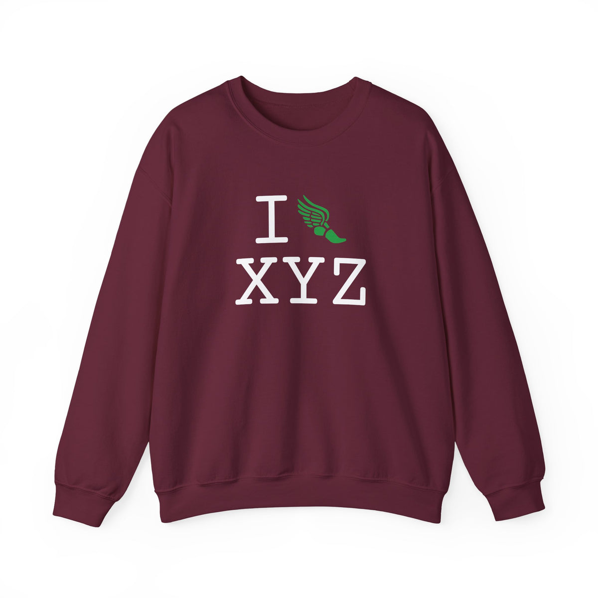 I Run sweatshirt, green logo