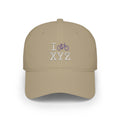 I Bike baseball cap, purple bike