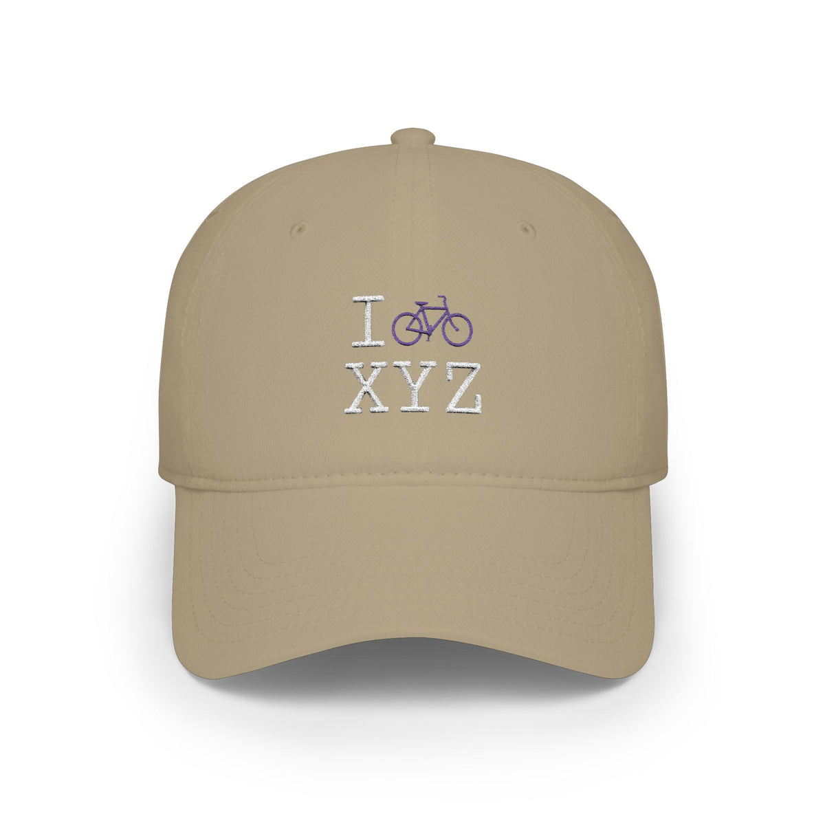 I Bike baseball cap, purple bike