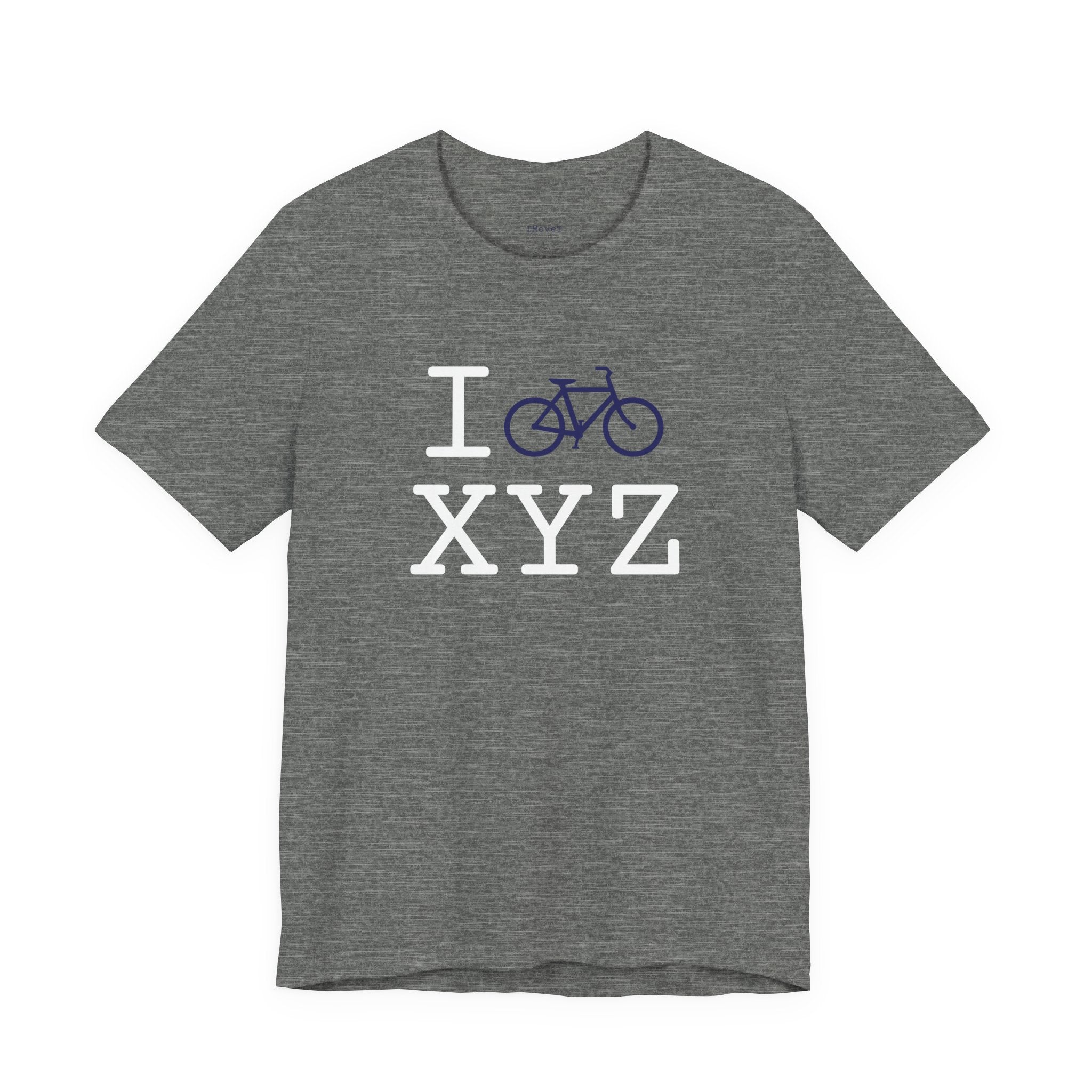 I Bike ___ unisex T, navy bike