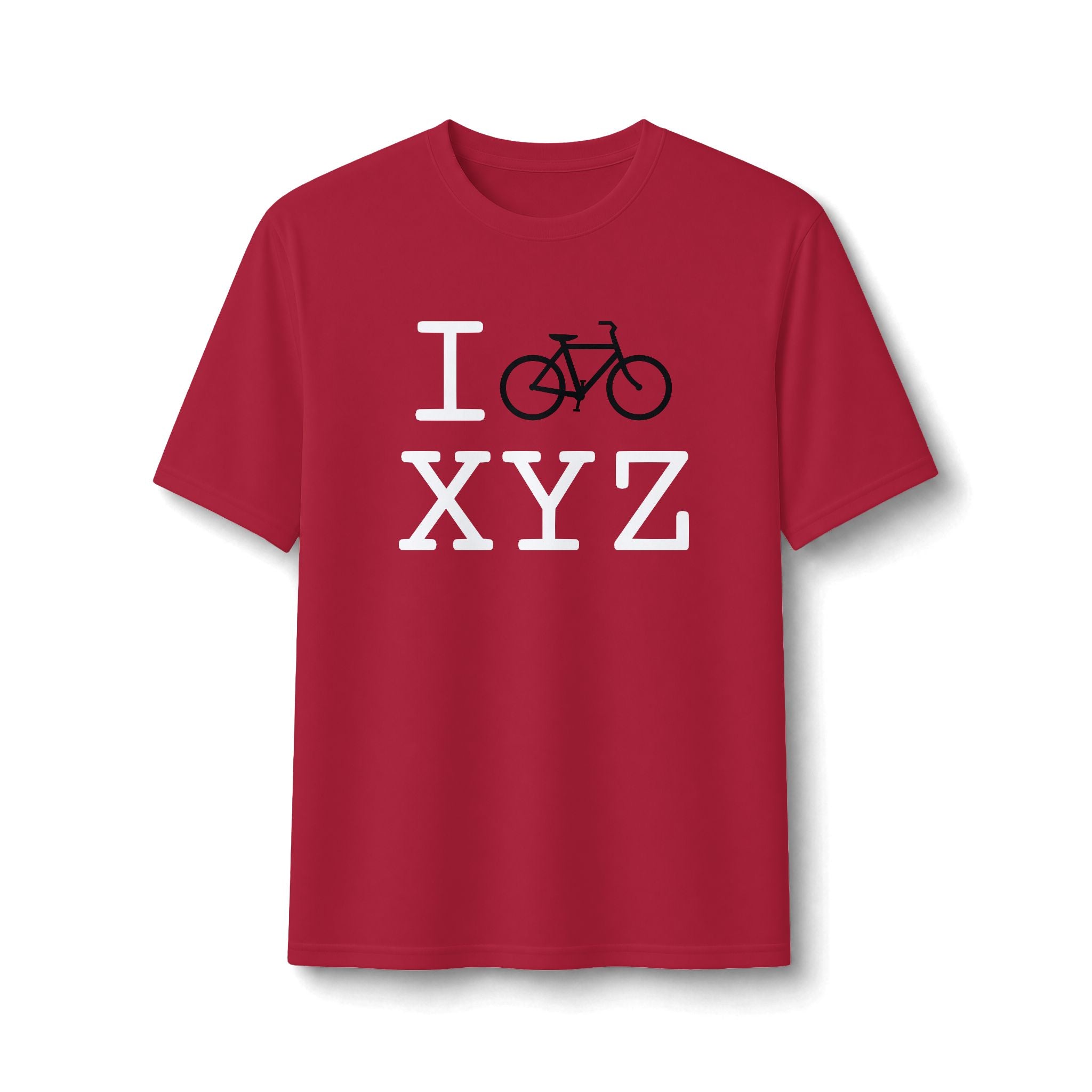 "I Bike ___" athletic T, black bike