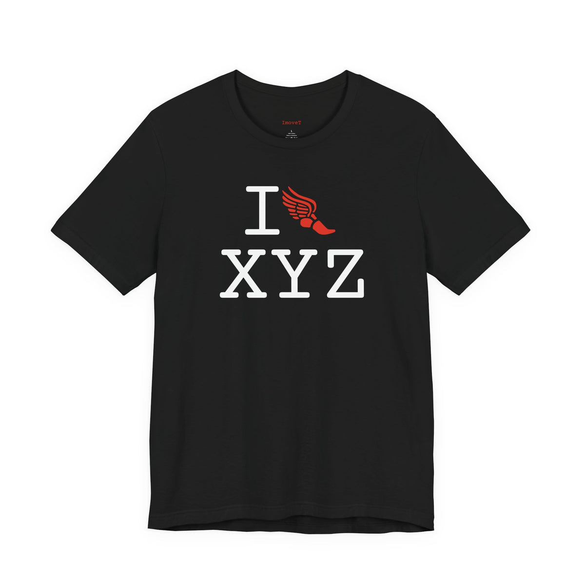I Run unisex T, red logo