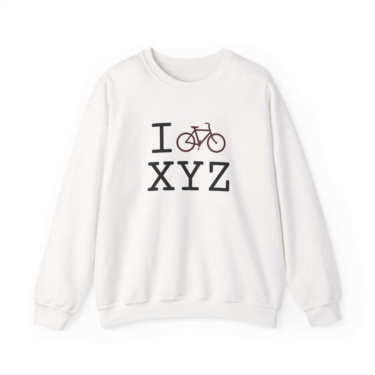 I Bike sweatshirt, maroon bike