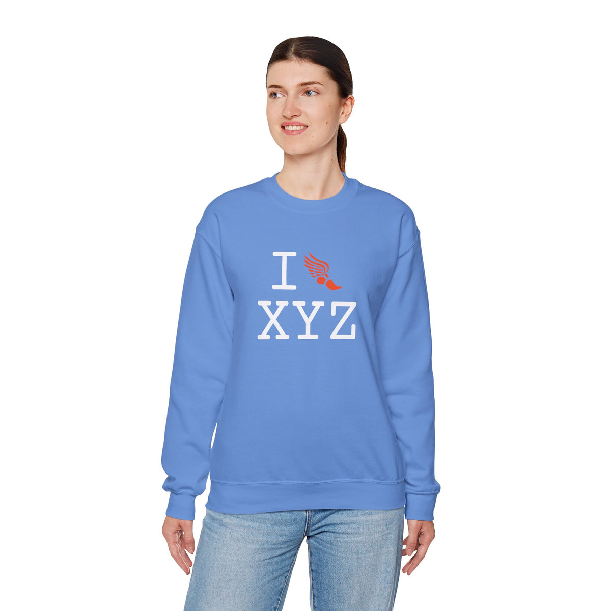 I Run sweatshirt, orange logo