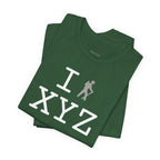 I Hike unisex T, grey hiker