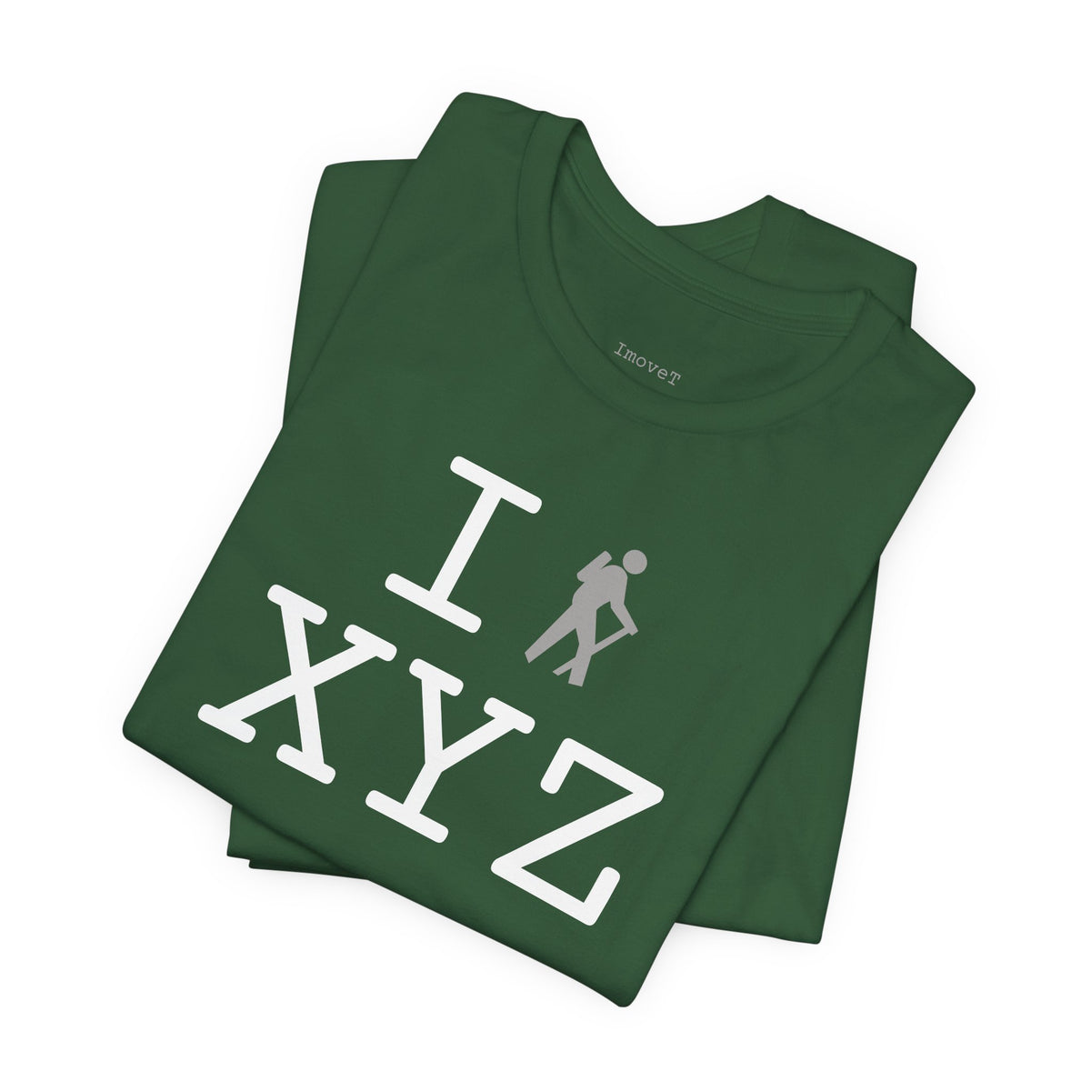 I Hike unisex T, grey hiker