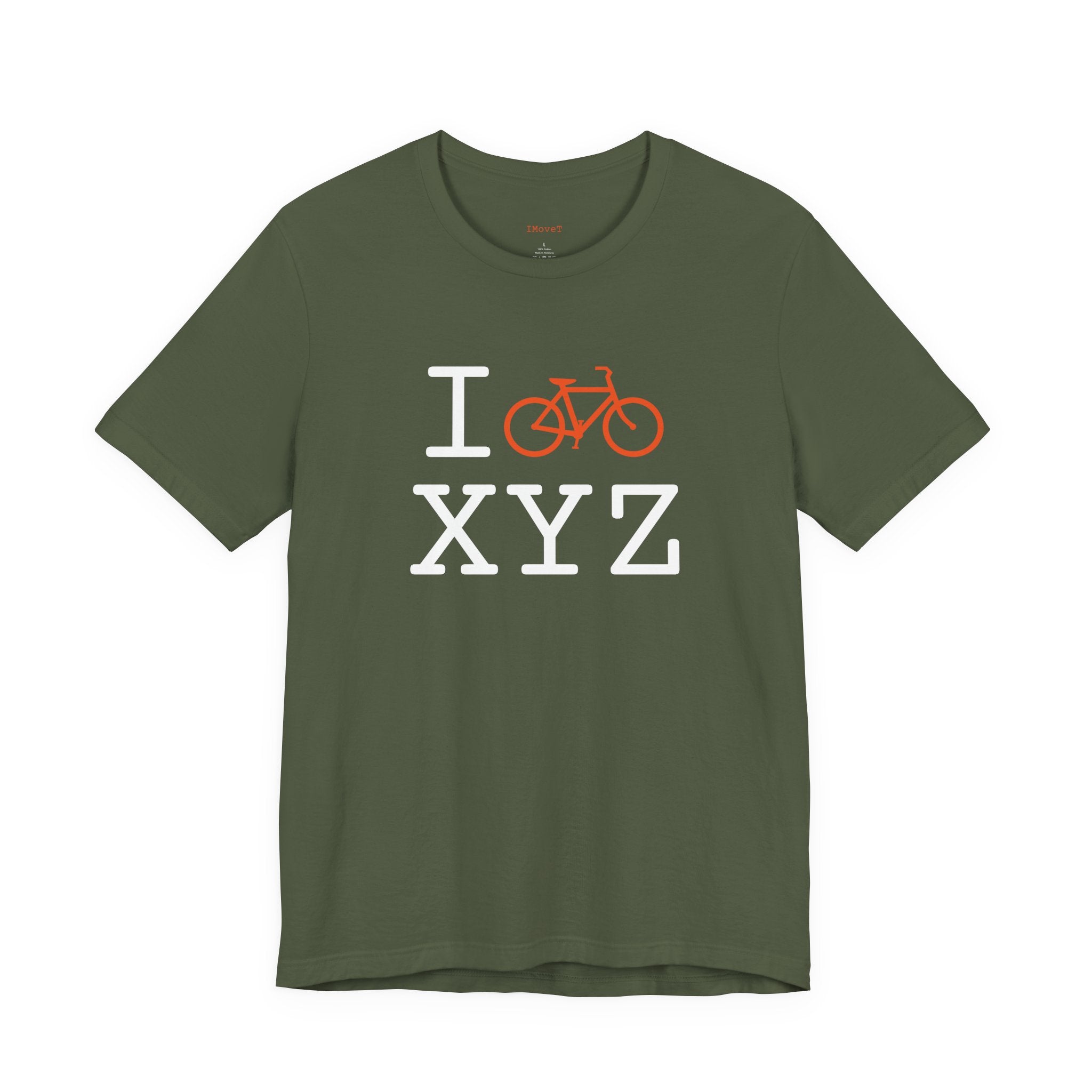 I Bike ___ unisex T, orange bike