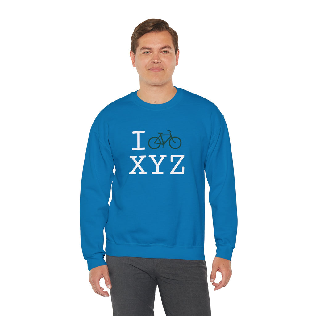 I Bike sweatshirt, dark green bike
