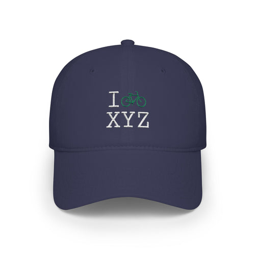 I Bike baseball cap, green bike