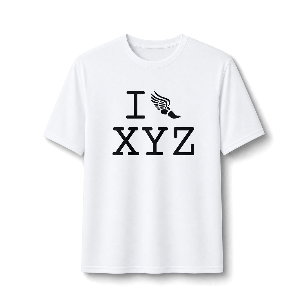 I Run ___ athletic T, black logo