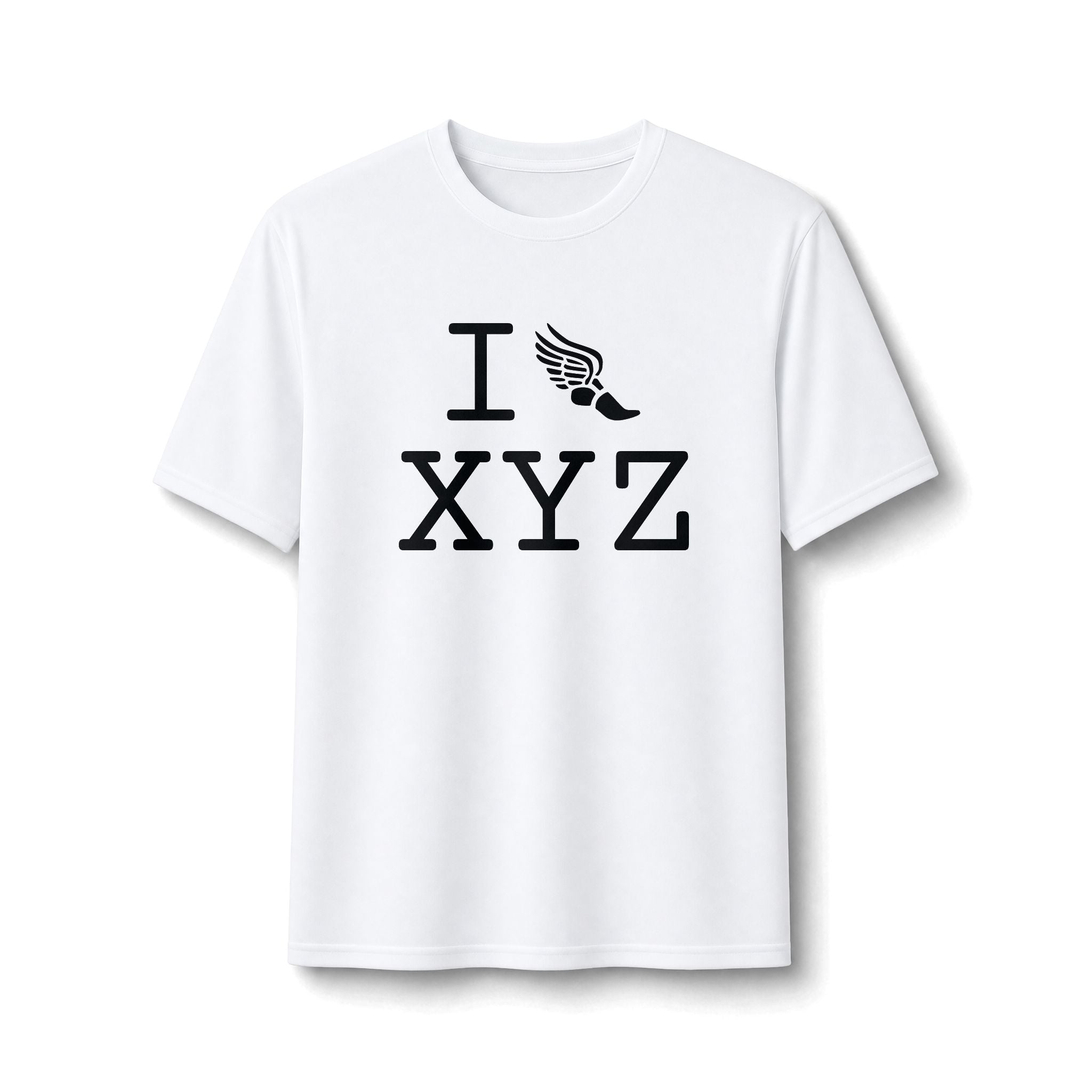 I Run ___ athletic T, black logo