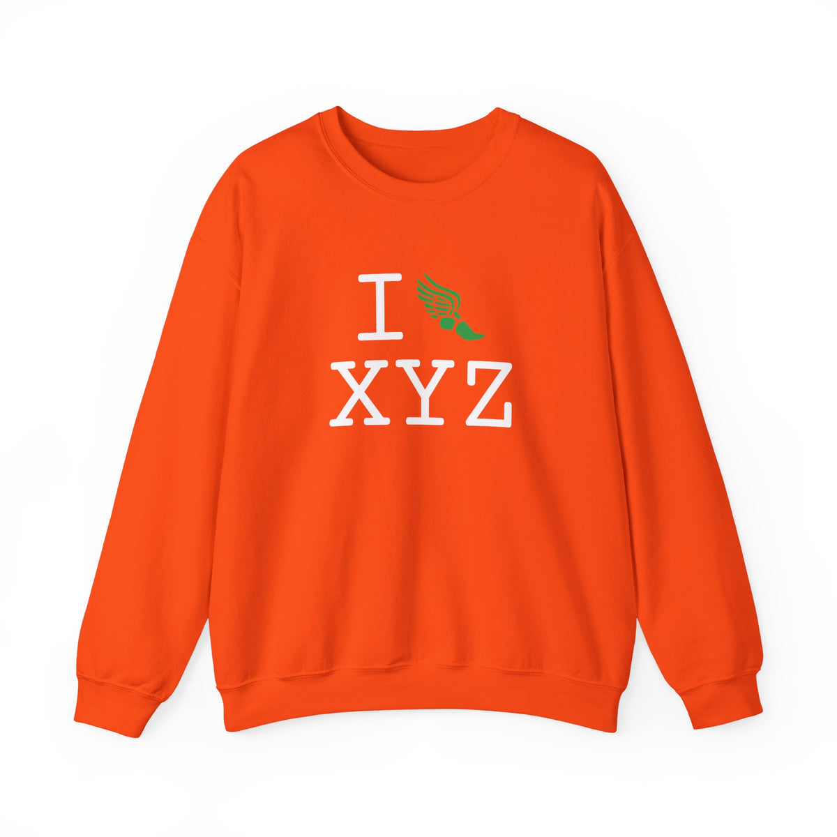 I Run sweatshirt, green logo