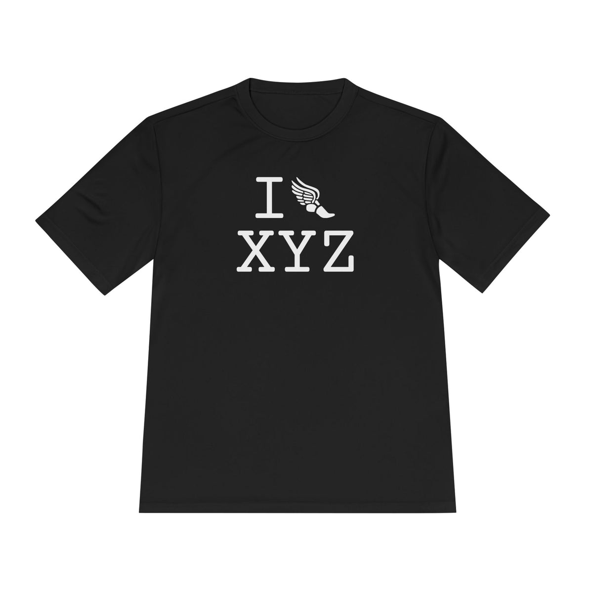 I Run athletic T, white logo