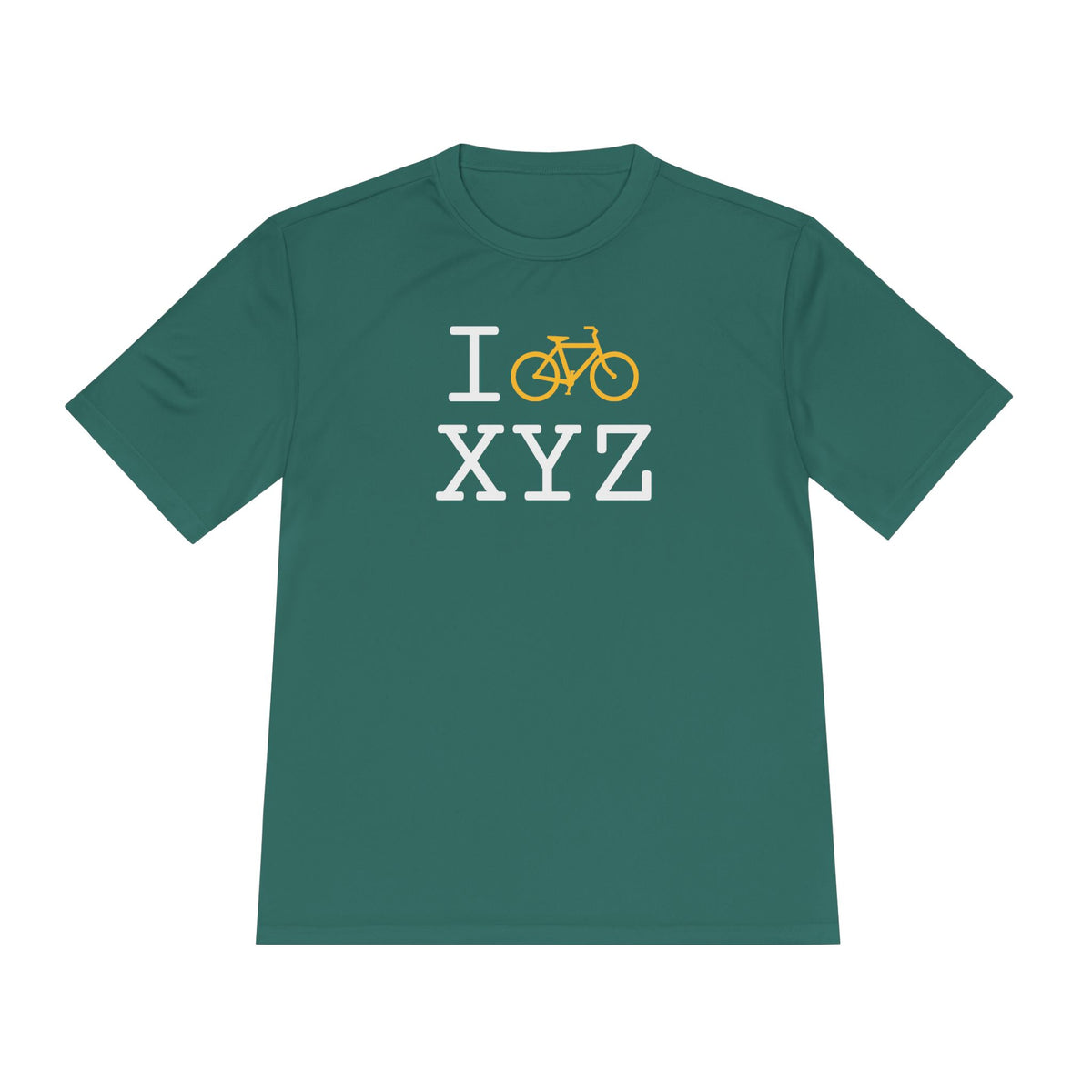I Bike athletic T, yellow bike