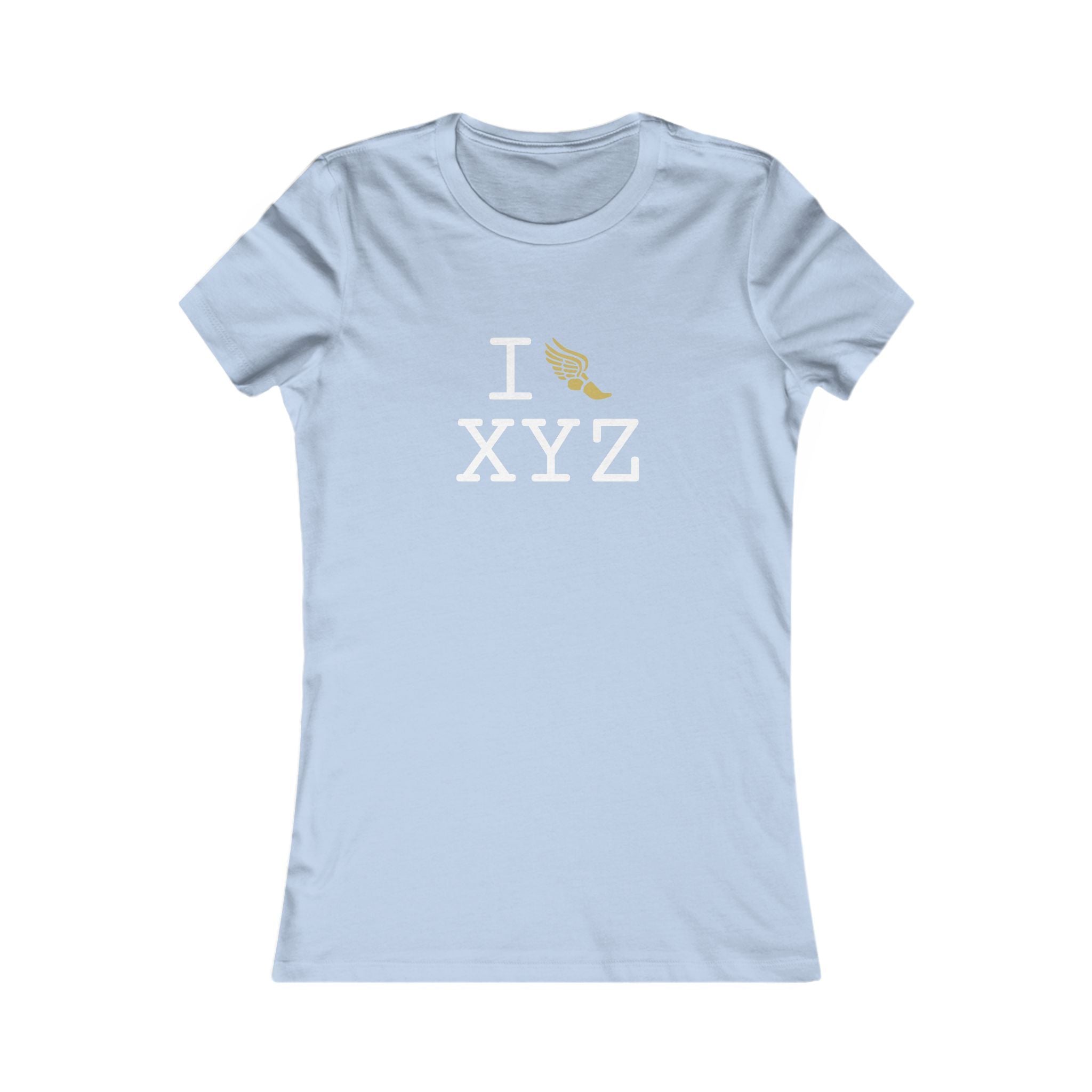 I Run ___ women's T, gold logo