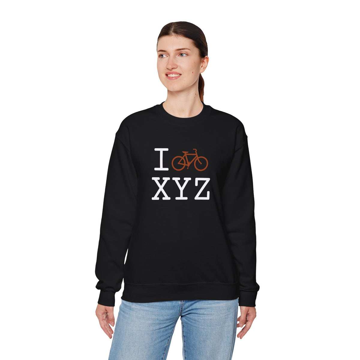 I Bike sweatshirt, dark orange bike