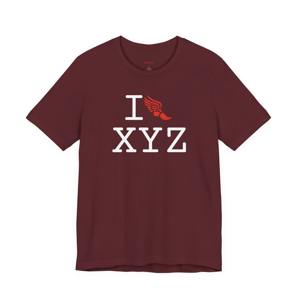 I Run unisex T, red logo
