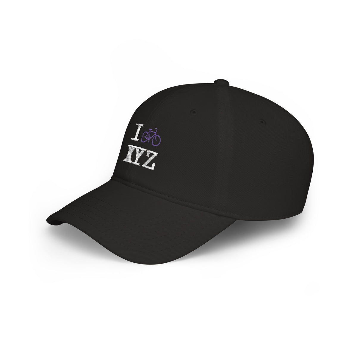 I Bike baseball cap, purple bike