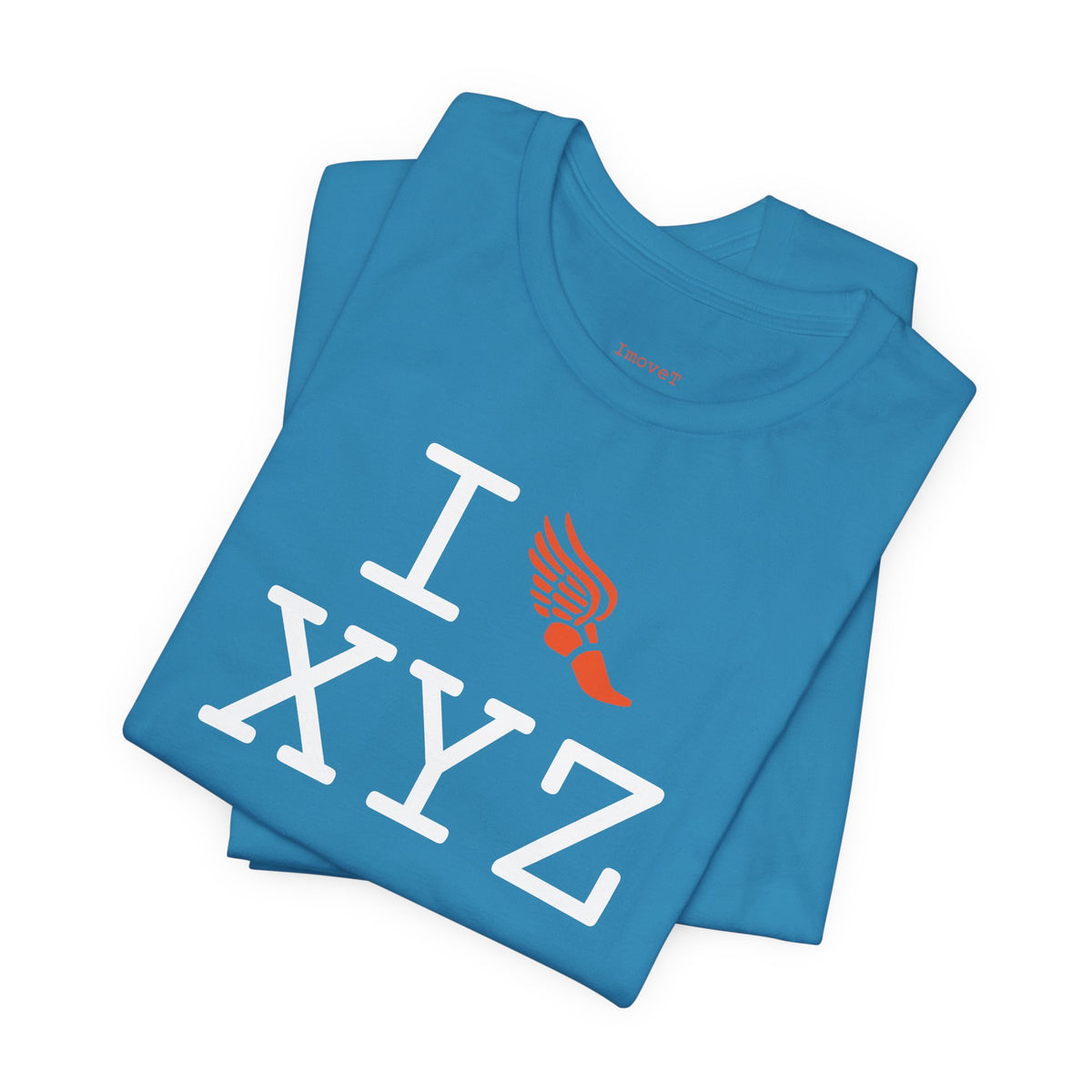 I Run unisex T, orange logo